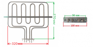 ТЕН для духовки подвійний верхній  з потужністю 1800W і 800W 